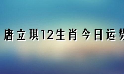 唐立琪12生肖今日运势 12.4