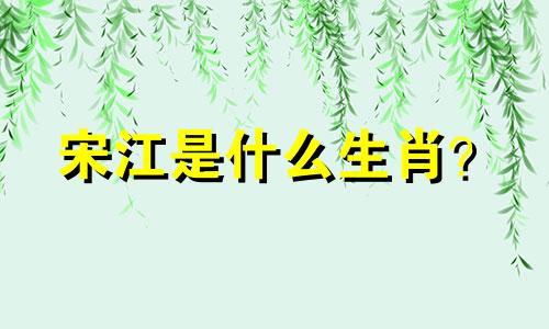 宋江是什么生肖? 108将军是什么生肖?