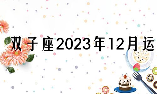双子座2023年12月运势