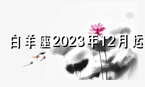 白羊座2023年12月运势