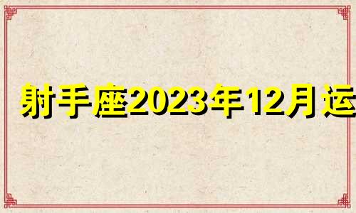 射手座2023年12月运势