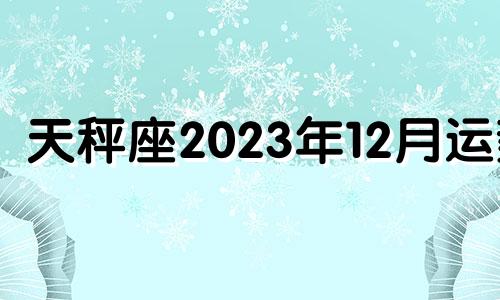 天秤座2023年12月运势