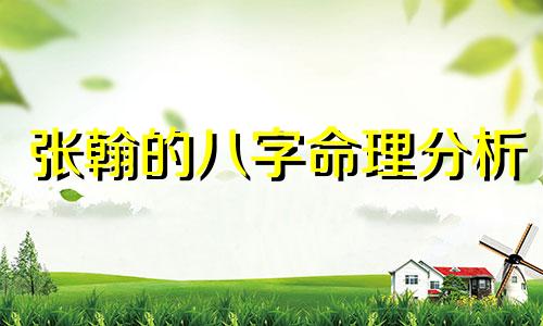 张翰的八字命理分析 张翰的面相分析