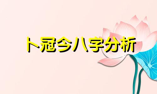 卜冠今八字分析 卜冠今面相分析