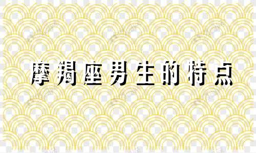 摩羯座男生的特点 摩羯座男生性格特征分析