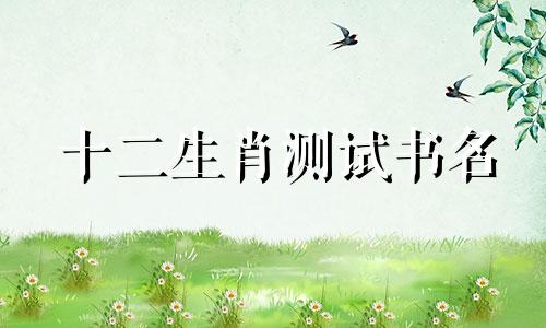 十二生肖测试书名 水象分析老师推荐的书