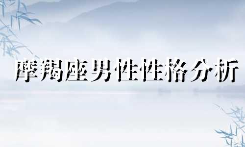 摩羯座男性性格分析 摩羯座男性星座性格分析