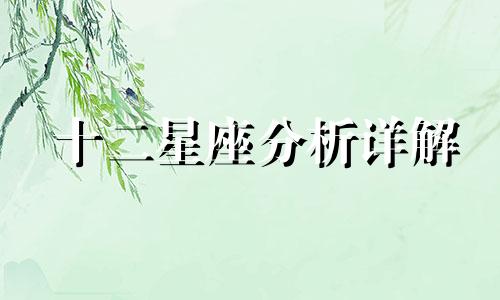 十二星座分析详解 十二星座分析图教程小程序