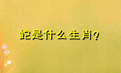 蛇是什么生肖？  属蛇的生肖是什么