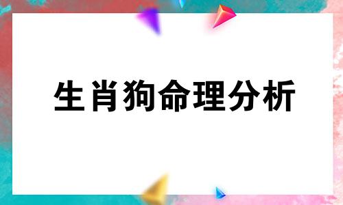 生肖狗命理分析 生肖命理分析