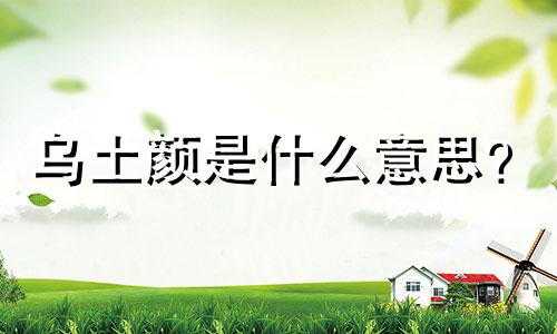 乌土颜是什么意思?
