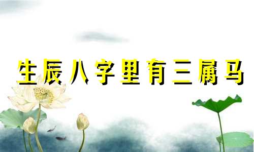 生辰八字里有三属马