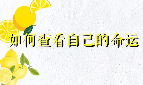 如何查看自己的命运 如何了解自己的命运
