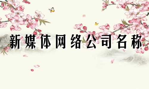 新媒体网络公司名称 免费媒体公司名称列表