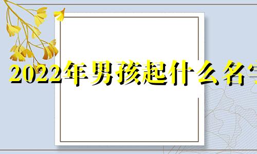 2022年男孩起什么名字 2022年男孩好名字完整列表