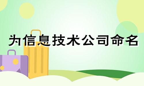 为信息技术公司命名 为信息技术公司命名