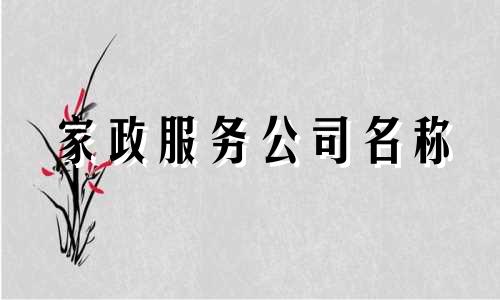 家政服务公司名称 家政公司名称应该如何设计?