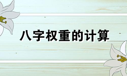 八字权重的计算 八字如何分类