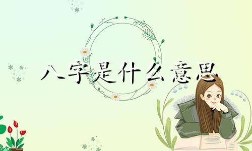 八字是什么意思 哈哈，就叫八字。