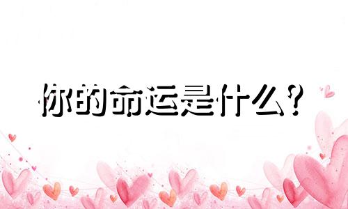 你的命运是什么？