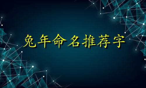 兔年命名推荐字