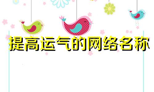 提高运气的网络名称