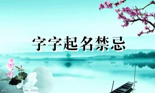 字字起名禁忌