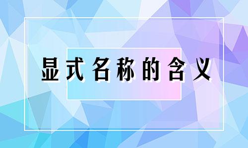 显式名称的含义