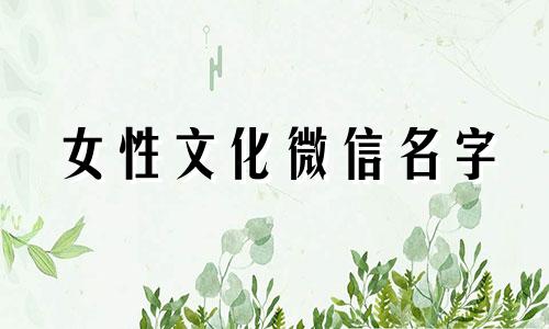 女性文化微信名字