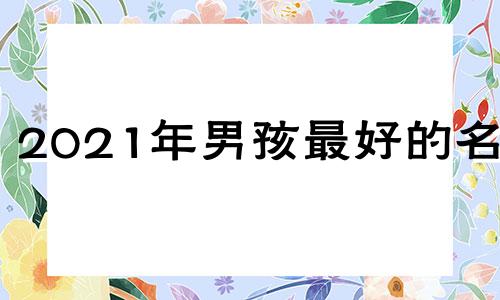 2021年男孩最好的名字
