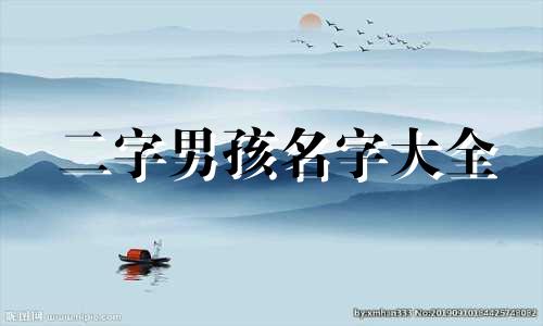 二字男孩名字大全