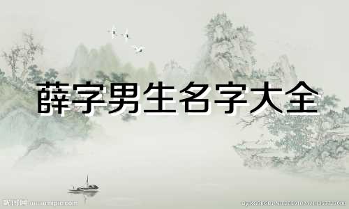 薛字男生名字大全