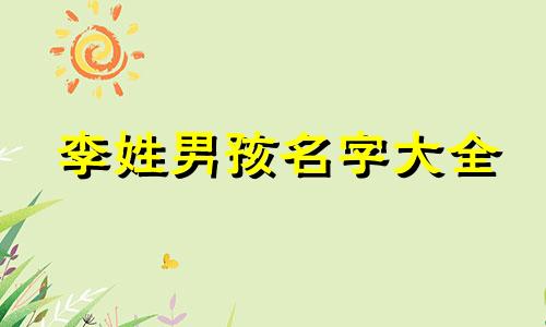 李姓男孩名字大全