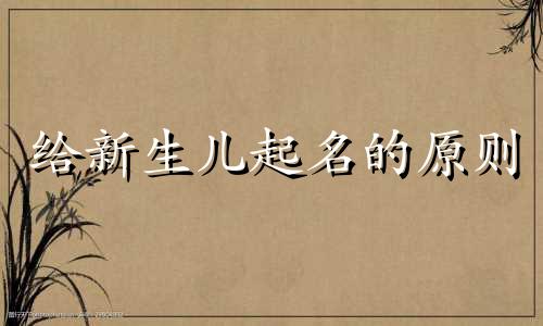 给新生儿起名的原则 给婴儿起名时要注意