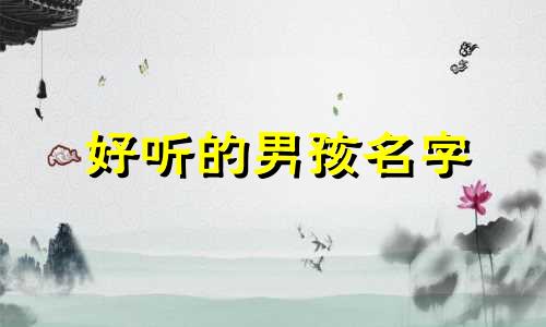 好听的男孩名字