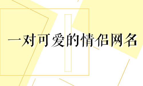 一对可爱的情侣网名