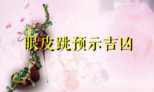 眼皮跳预示吉凶