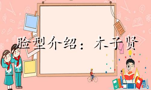 脸型介绍:木子贤