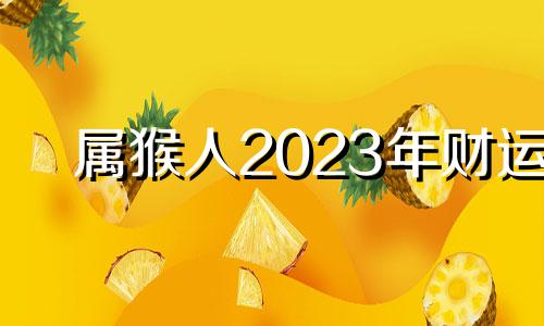 属猴人2023年财运
