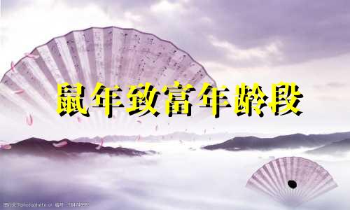 鼠年致富年龄段