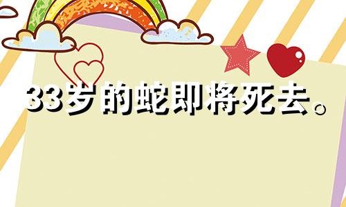 33岁的蛇即将死去。