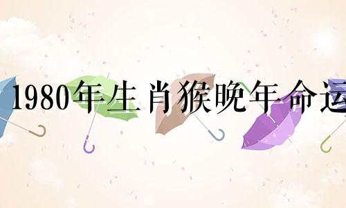 1980年生肖猴晚年命运