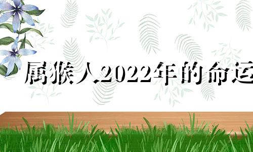 属猴人2022年的命运 属猴人2022年的命运。