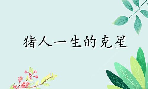 猪人一生的克星