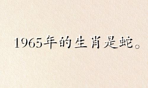 1965年的生肖是蛇。 2021年,感情上基本不会出现冷战。