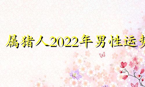 属猪人2022年男性运势