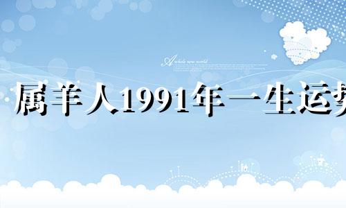 属羊人1991年一生运势