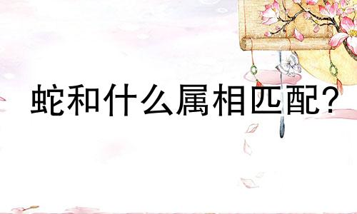 蛇和什么属相匹配?