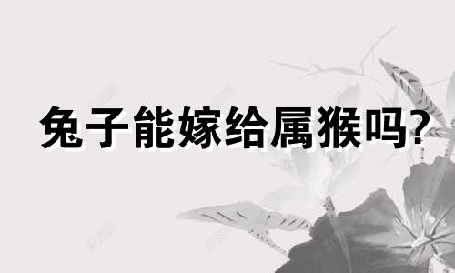 兔子能嫁给属猴吗?