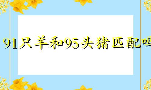 91只羊和95头猪匹配吗?